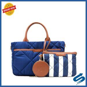 Medium Quilted Nylon Satchel with Wristlet Pouch and Convertible Strap